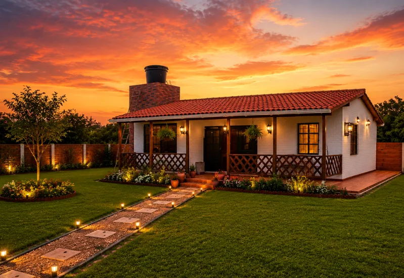Casa Aura al atardecer